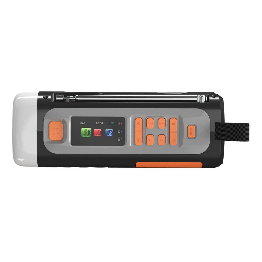 Radio portative Marmitek RESQ 200, DAB, DAB+, FM, 3 W RMS, Ekran LCD, Dalje për kufje 3,5 mm, USB-C, Me kurdisje - Zezë - 9