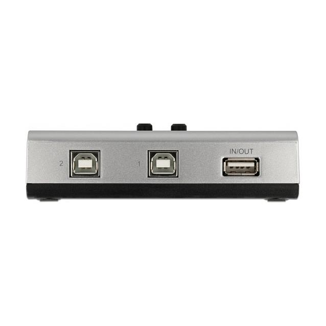 Ndërprerës USB DeLOCK 87761, 2x USB-B Femër në 1x USB-A Femër, USB 2.0, 480 Mbps – Argjend / Zezë - 3