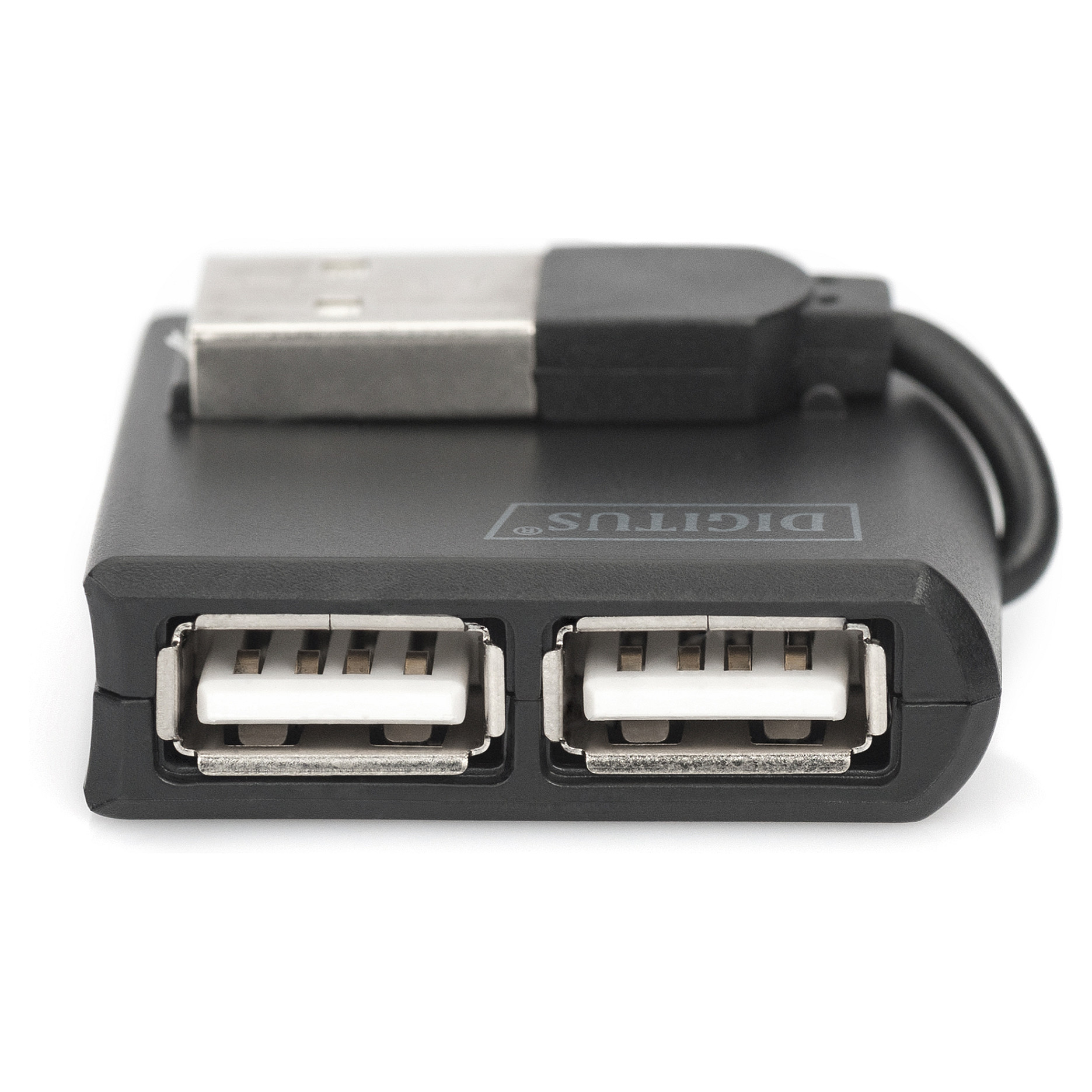 HUB USB 2.0 DIGITUS / 4‑Port (4x A2.0) / Kabllo e integruar - Zezë - 5