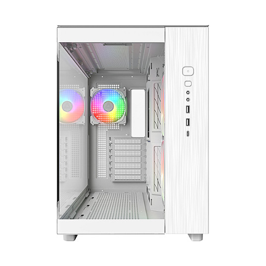 Kasë PC Montech KING 65 PRO / Mid Tower / ATX / 2x 140mm + 1x 120mm Fan / Tempered Glass - Bardhë - 2