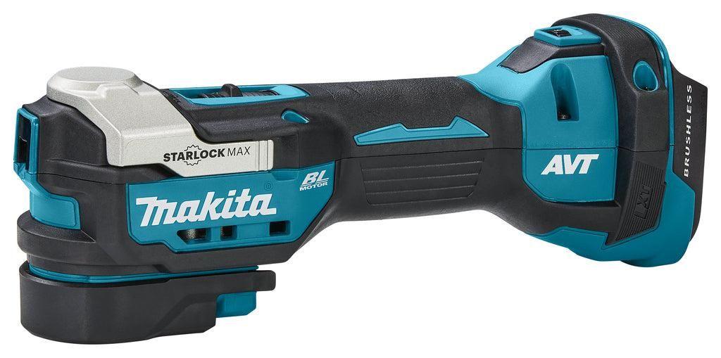 Vegël Multifunksionale me Bateri Makita DTM52ZJX2, 18V, Brushless, 10000–20000 lëkundje/min, 33 Aksesorë, me Valixhe - Blu/Zezë