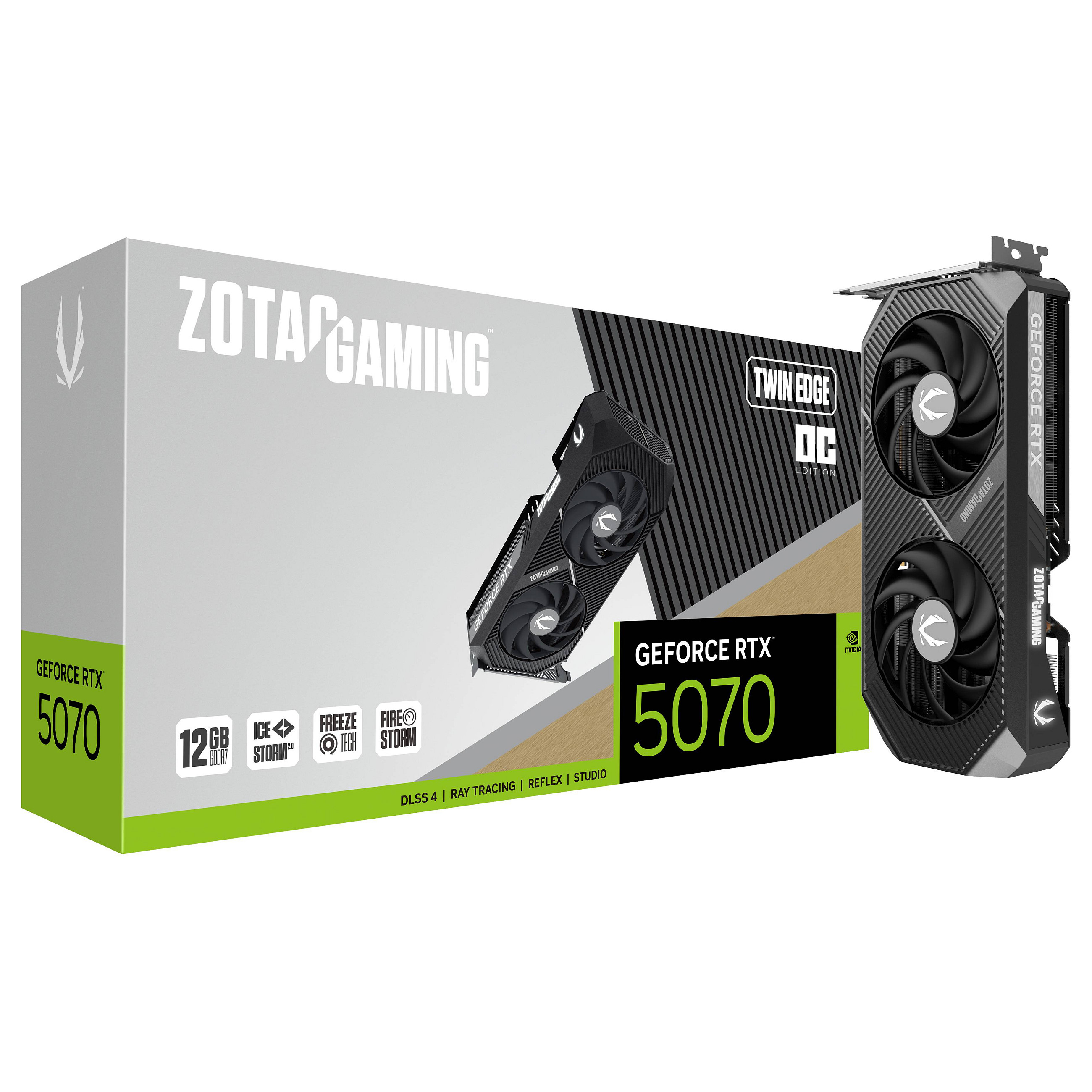 Kartë Grafike NVIDIA ZOTAC GAMING GeForce RTX 5070 Twin Edge OC / 12GB GDDR7 / PCIe 5.0 / Dual Fan – Zezë - 8