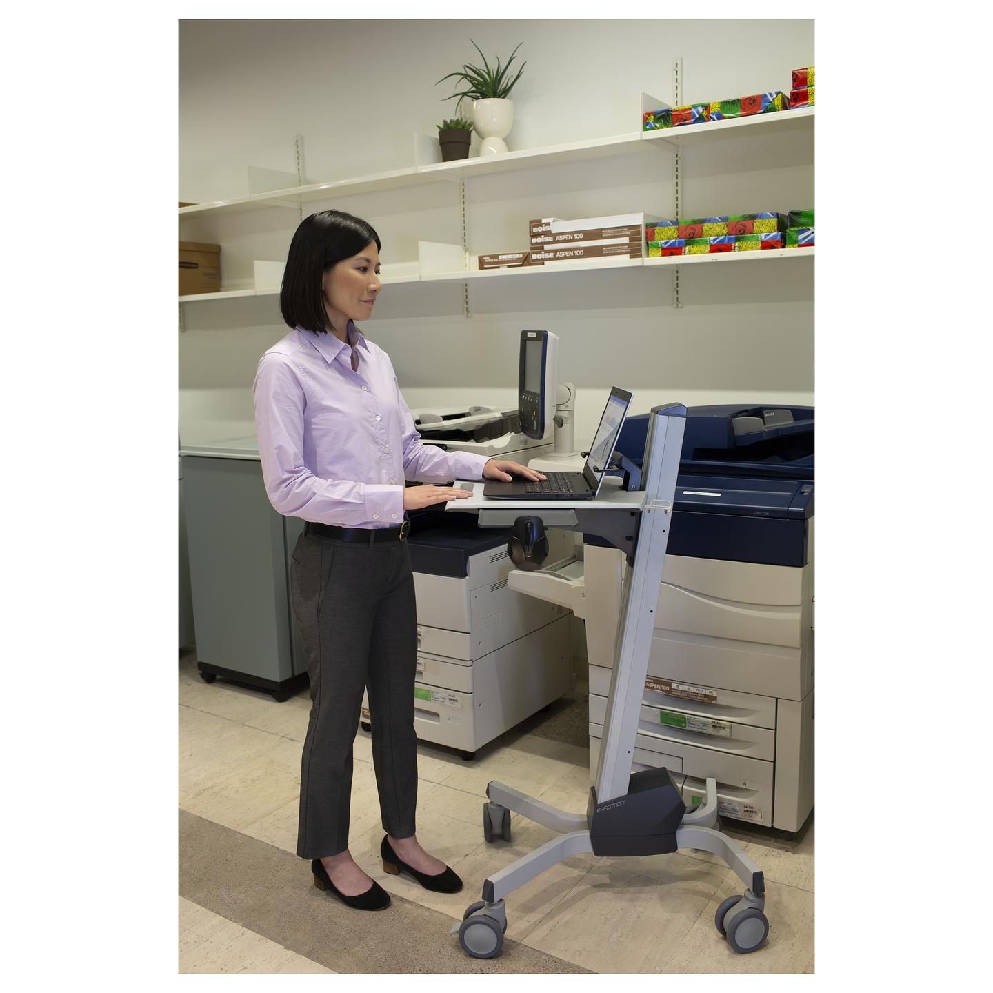 Karrocë për Laptop Ergotron Neo-Flex 24-205-214 / 12"-17.3" / 6.8kg / Rregullim Lartësie 68-118cm / 4 Rrota / 2 me Frenim - Gri - 7
