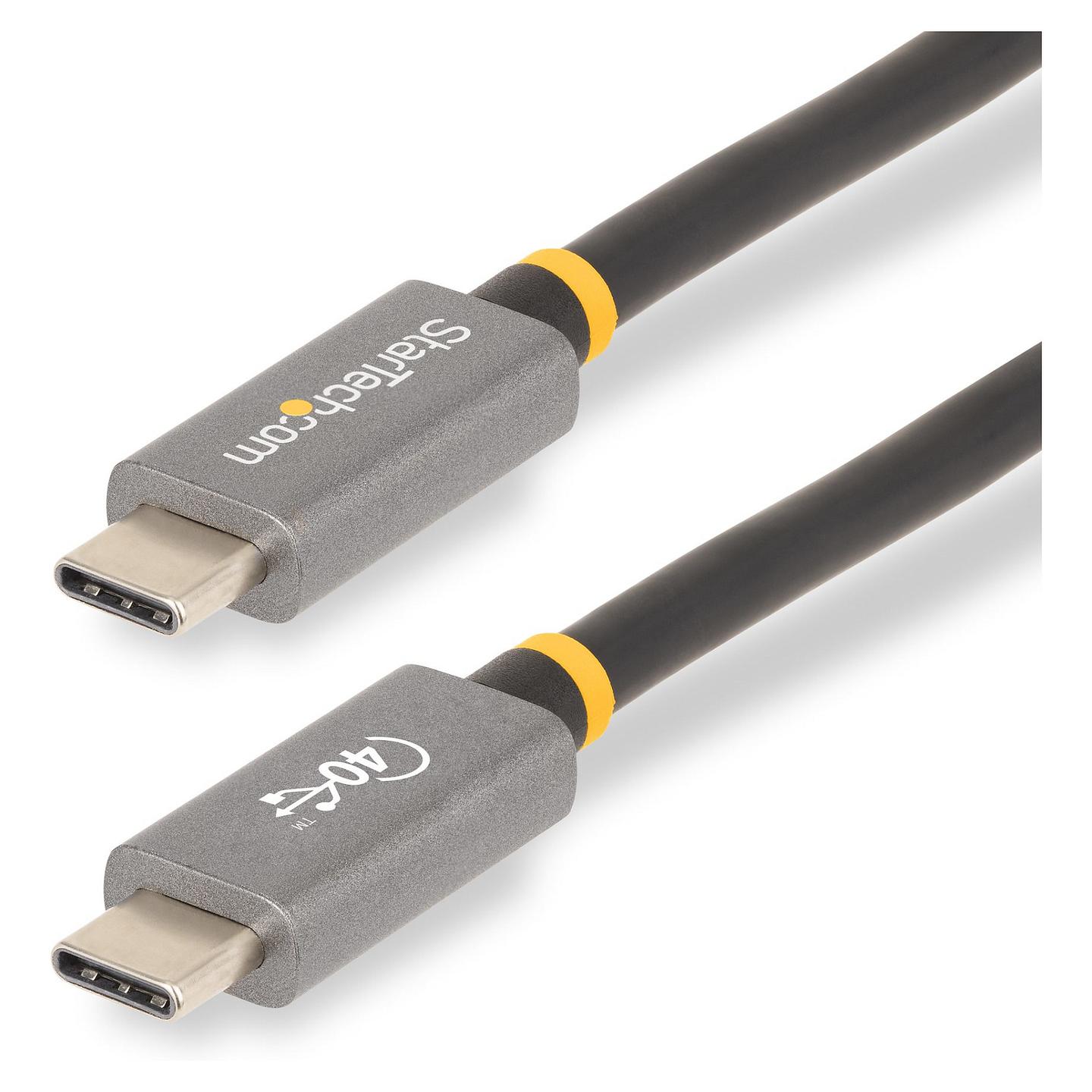 Kabllo USB StarTech.com CC1M-40G-USB-CABLE / USB-C në USB-C / USB4 Gen 2x2 / 40 Gbit/s / PD 100W / 5A / 8K 120Hz / 1m - Hiri/Zezë - 1
