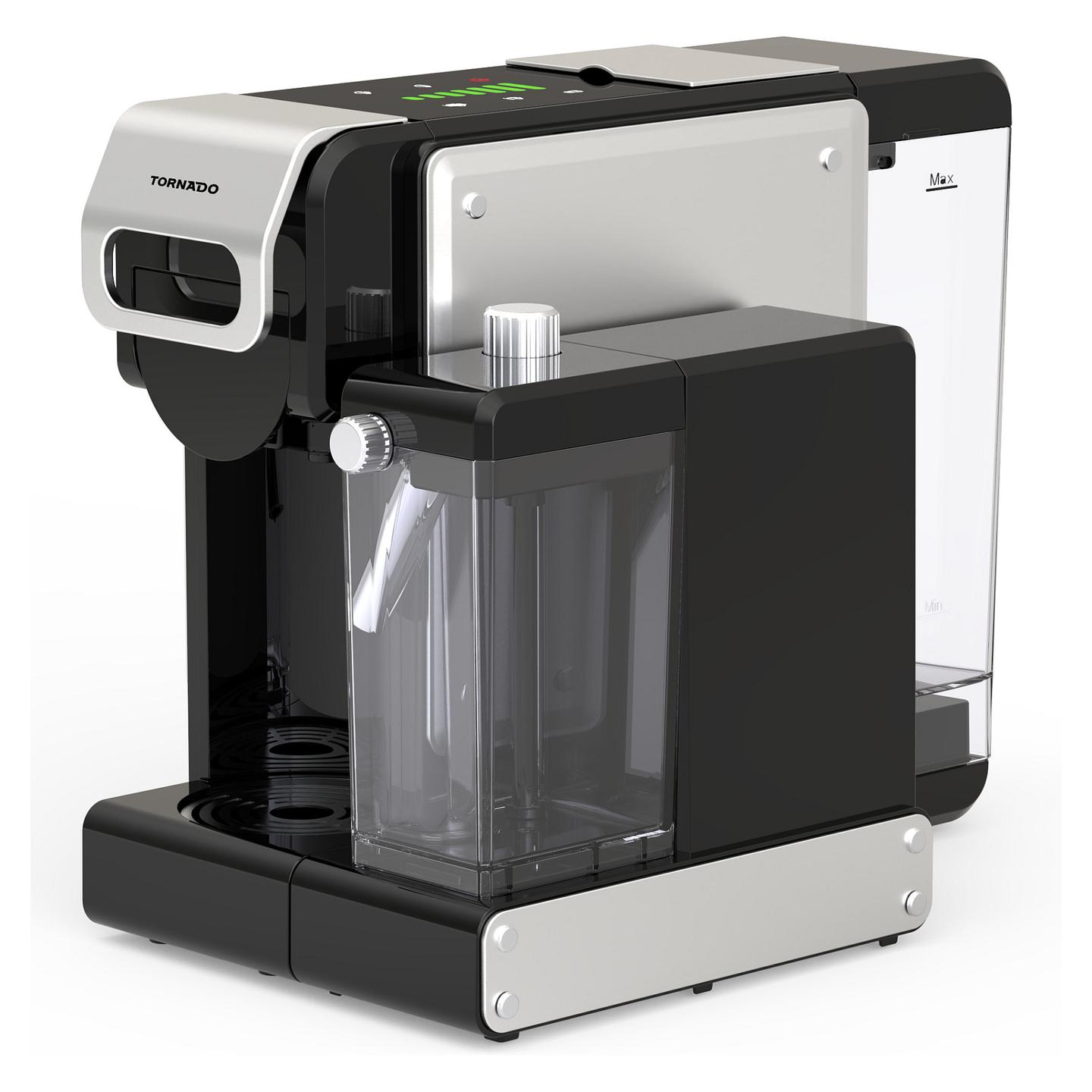 Aparat për Kafe TORNADO TST-550M-GS, 1460 W, 19 bar, Rezervuar Uji 1 L – Argjend/Zezë - 2