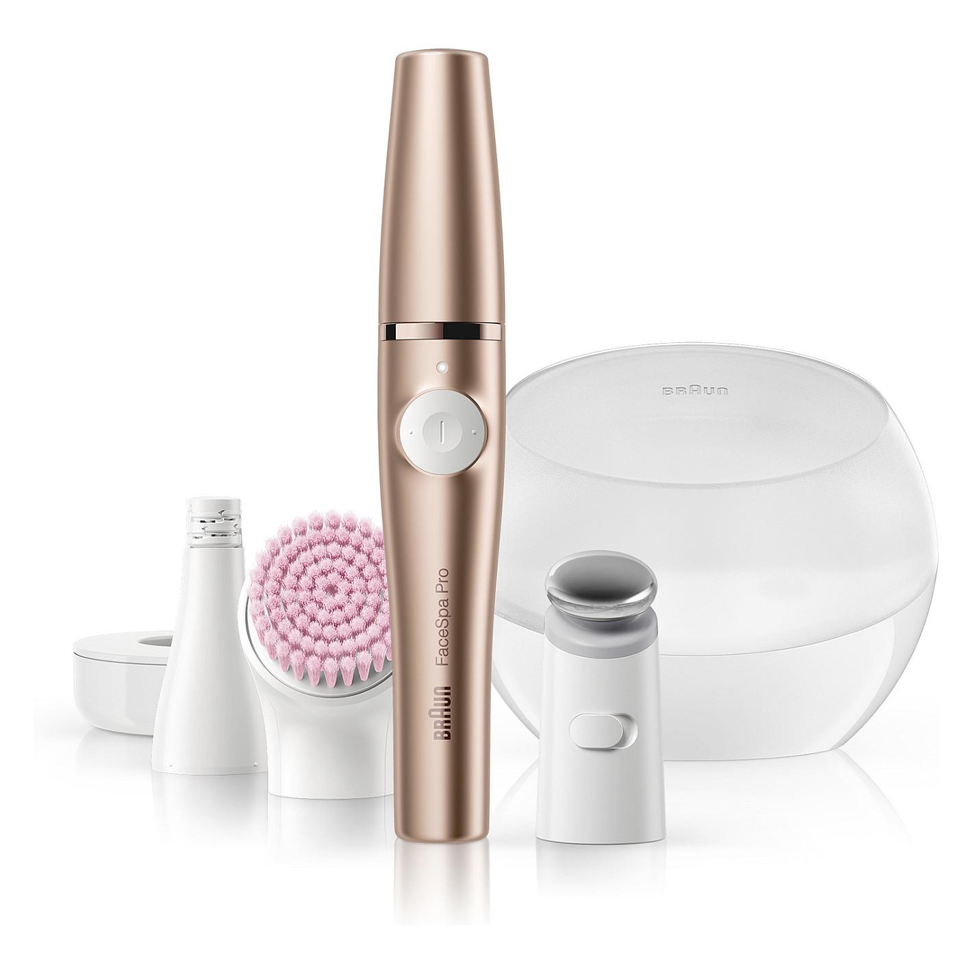 Makinë Depilimi për Fytyrë Braun FaceSpa Pro 921, 3 në 1, Depilim, Pastrim dhe Masazh - Bardhë , Bronzë