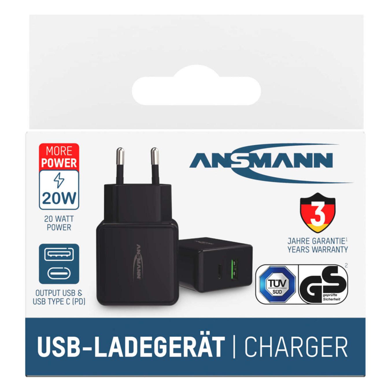 Karikues Ansmann HC218PD / 20W / USB-C + USB-A / Power Delivery + Quick Charge – Zezë - 8