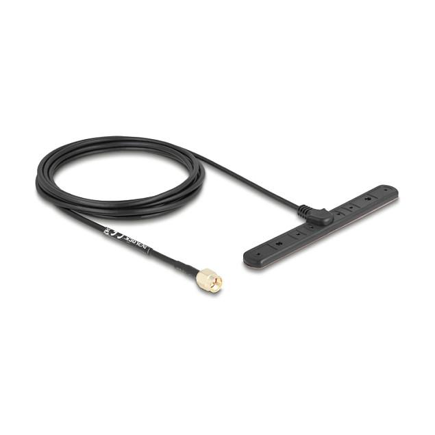 Antena për Rrjet DeLOCK 96090, 5G LTE, 3dBi, 698–960MHz dhe 1710–3800MHz, SMA, Kabllo RG-174 3m - Zezë