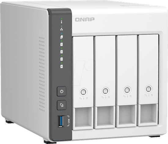 QNAP TS-433-4G 4-Bay NAS Server – ARM Cortex-A55 Quad-Core, 4GB RAM, 2.5GbE, Tower White