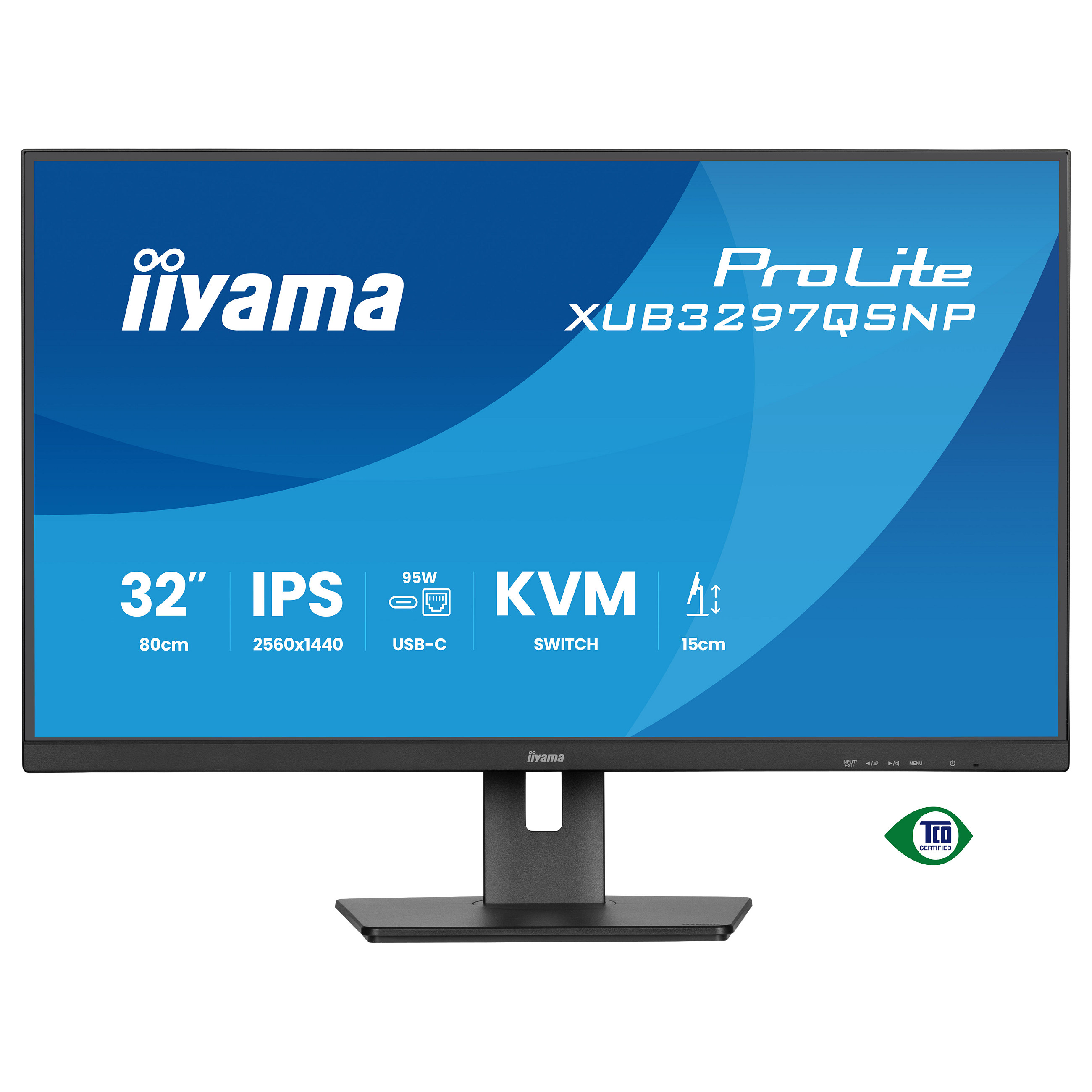 Monitor iiyama XUB3297QSNP-B1 / 32"/ Quad HD IPS / LED / 100Hz / 1ms / USB-C + USB-A + HDMI + DisplayPort - Zezë - 5