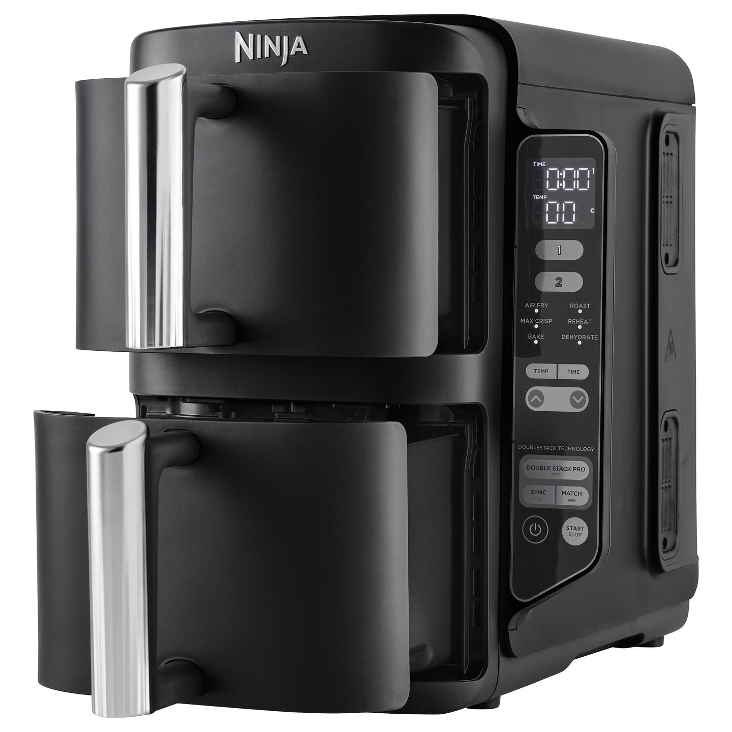 Fryer Vertikal Ninja Double Stack SL300EU, 7,6 L, 2470 W, 2 Kosha nga 3,8 L, 6 Funksione - Zezë - 2