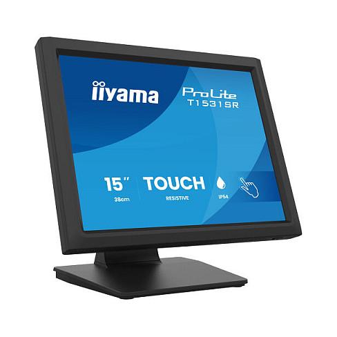 Monitor iiyama ProLite T1531SR-B2S, 15", XGA VA Touch, 75Hz, 18ms, HDMI+DP+VGA+USB - Zezë - 2