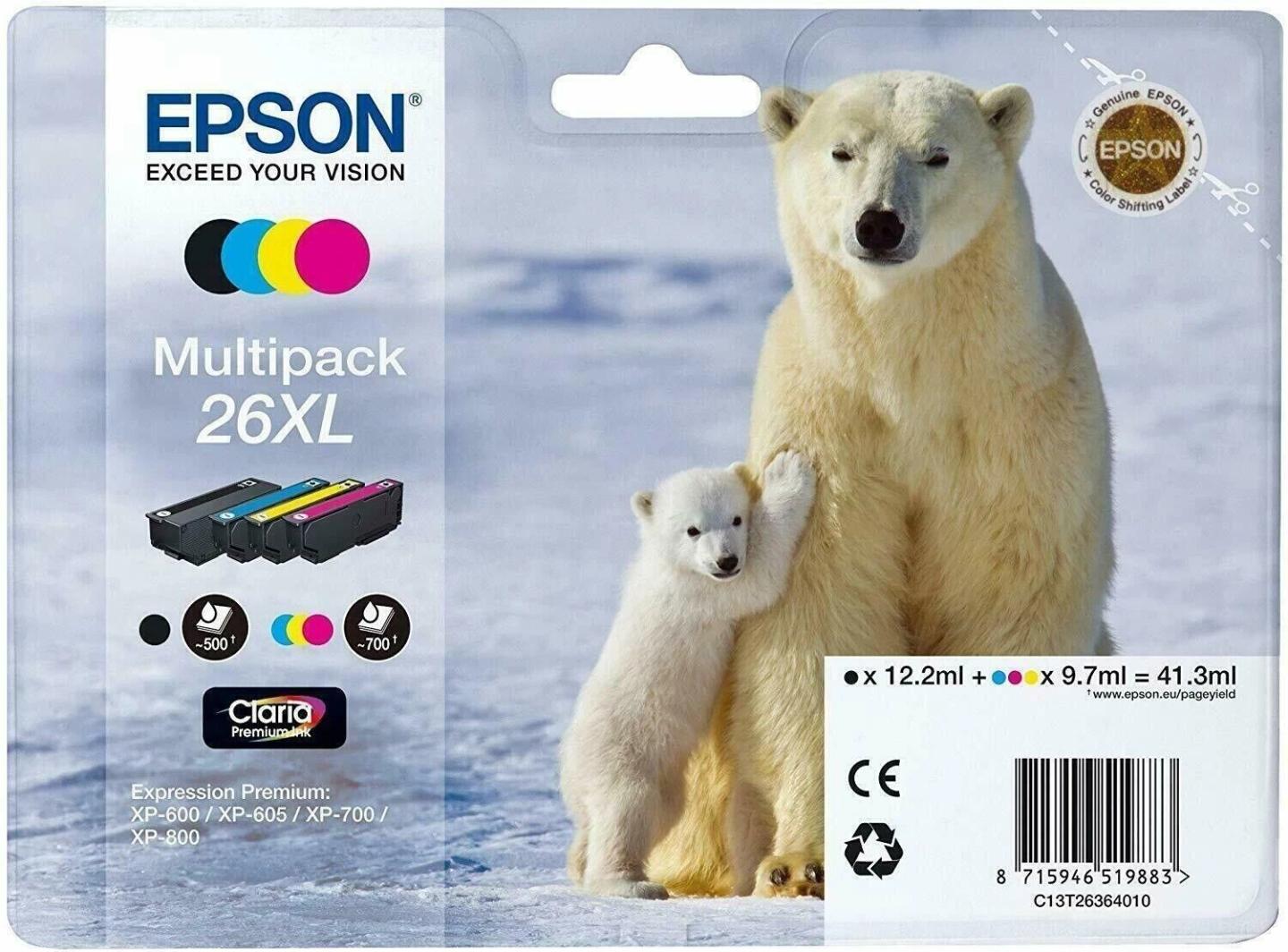 INK Epson 26XL, C13T26364010, Multipack - Shumëngjyrësh