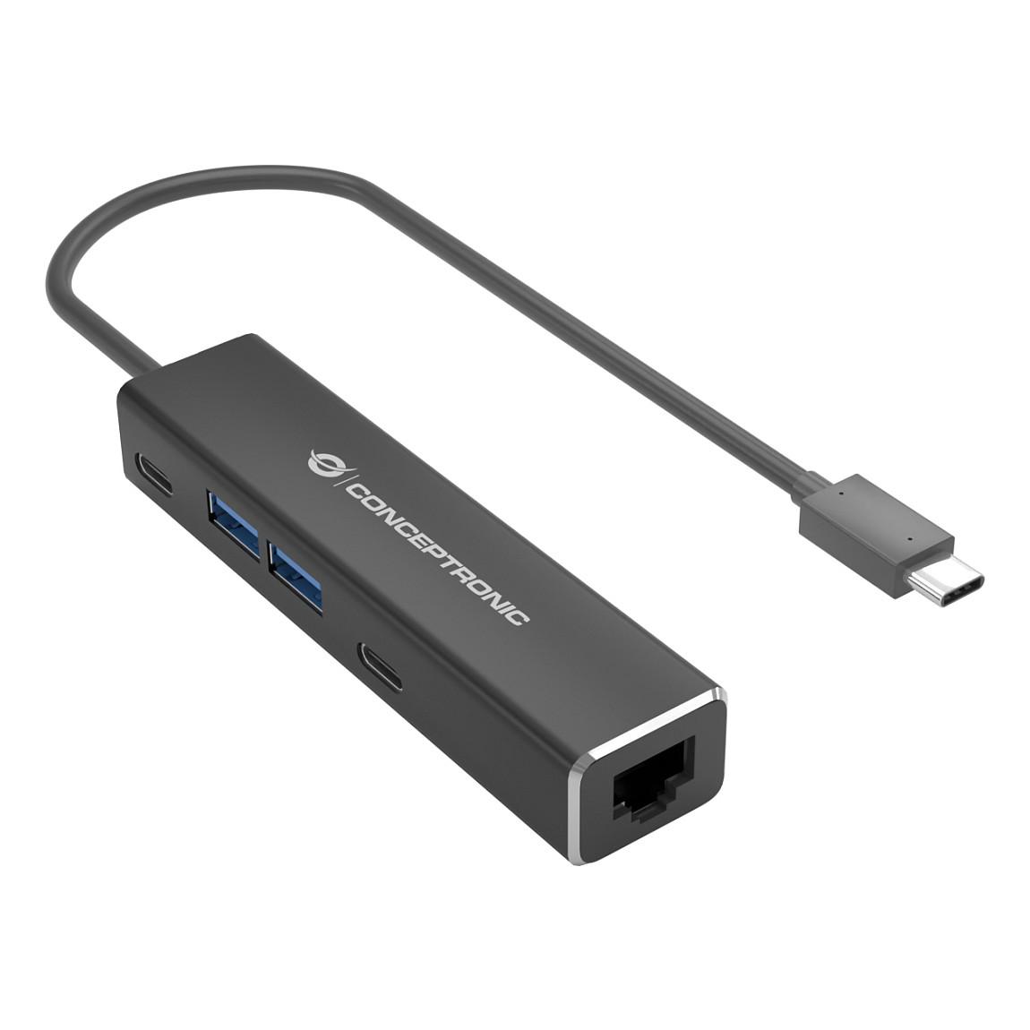 Docking Station Conceptronic ABBY14B, 2x USB-A, 2x USB-C, 2.5GbE, USB 3.2 Gen 1, 5Gbps - Zezë