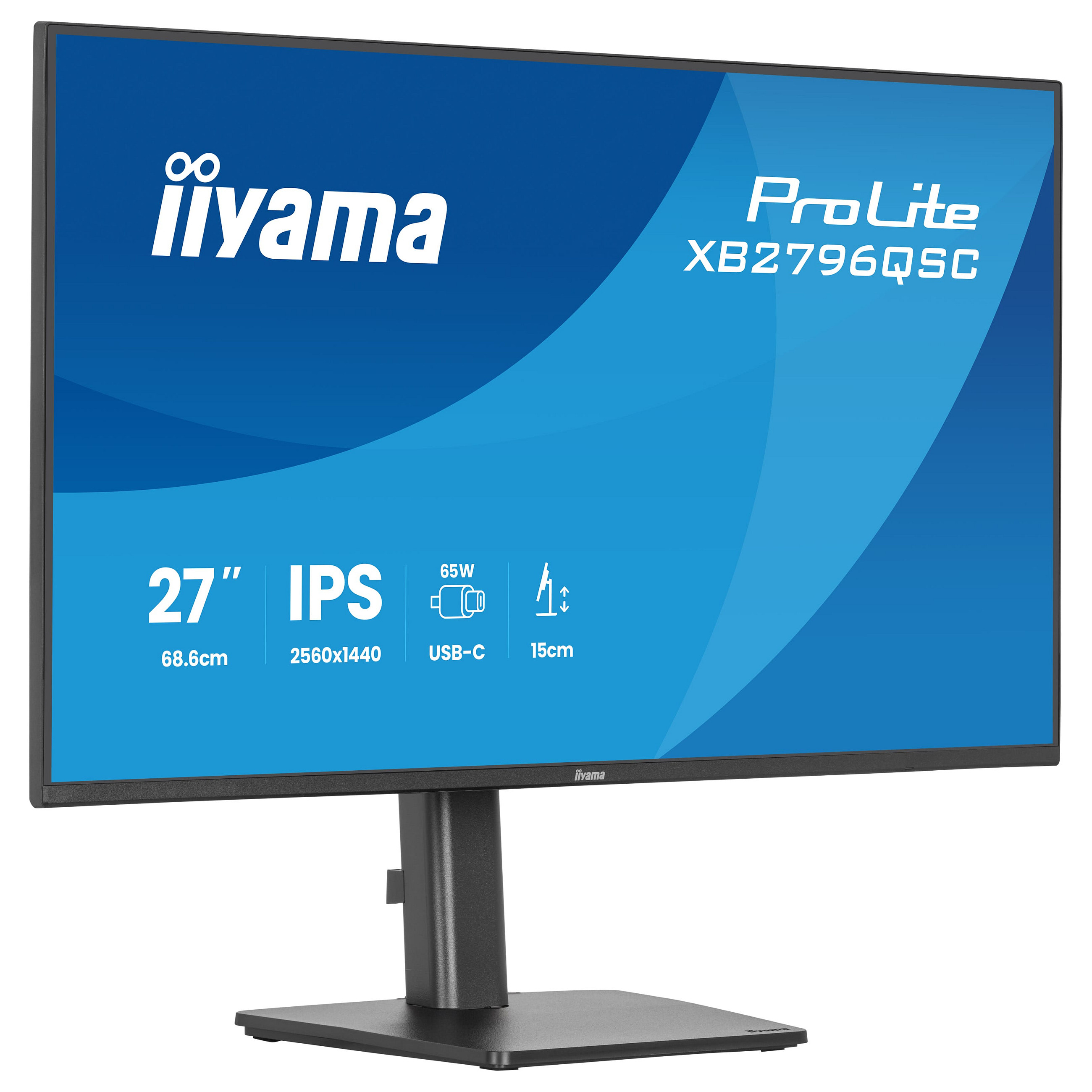 Monitor iiyama ProLite XB2796QSC-B1 / 27"/ Quad HD IPS / LED / 75Hz / 4ms / USB-C + USB-A + HDMI + HDCP - Zezë - 1