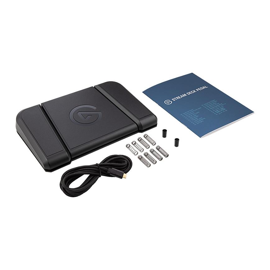Pedal kontrolli për Stream Deck Elgato 10GBF9901, 3 pedale të programueshme, lidhje USB-C, sipërfaqe kundër rrëshqitjes, susta me rezistencë të rregullueshme - Zezë - 2