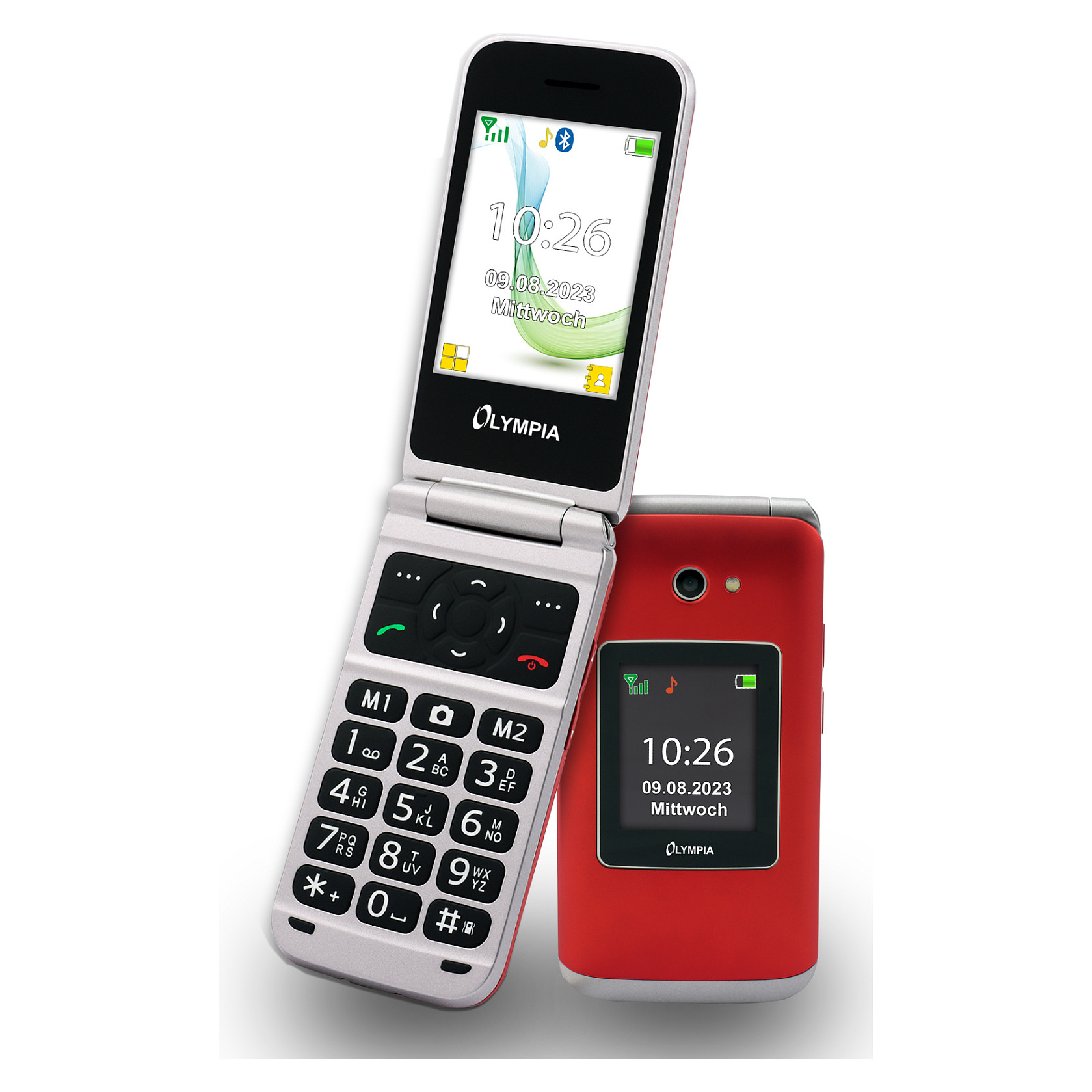 Telefon i thjeshtë Olympia VITUS 4G / 2.8" / Dual Display / Bluetooth / Kamera / FM Radio – Kuqe