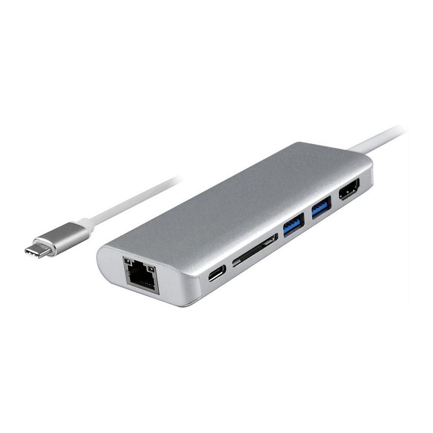 Docking Station ROLINE 12.02.1037, USB-C, HDMI 4K, 2x USB-A 5 Gb/s, USB-C Power Delivery, Lexues Kartelash SD/MicroSD, Gigabit Ethernet – Argjend