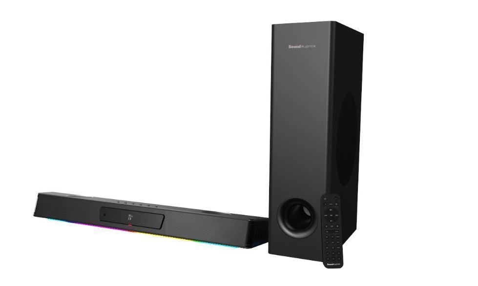 Altoparlantë Creative Sound Blaster Katana V2X / 51MF8400AA000 / Soundbar 2.1 / 90W RMS / 180W Peak / Bluetooth 5.0 / HDMI ARC / USB-C / RGB – Zezë
