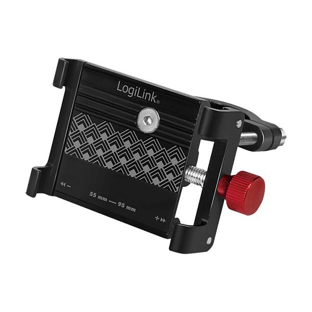 Mbajtëse për Telefon LogiLink AA0146 / 3.5–7" / 55–95mm / 360° / Aluminium - Zezë/Kuqe