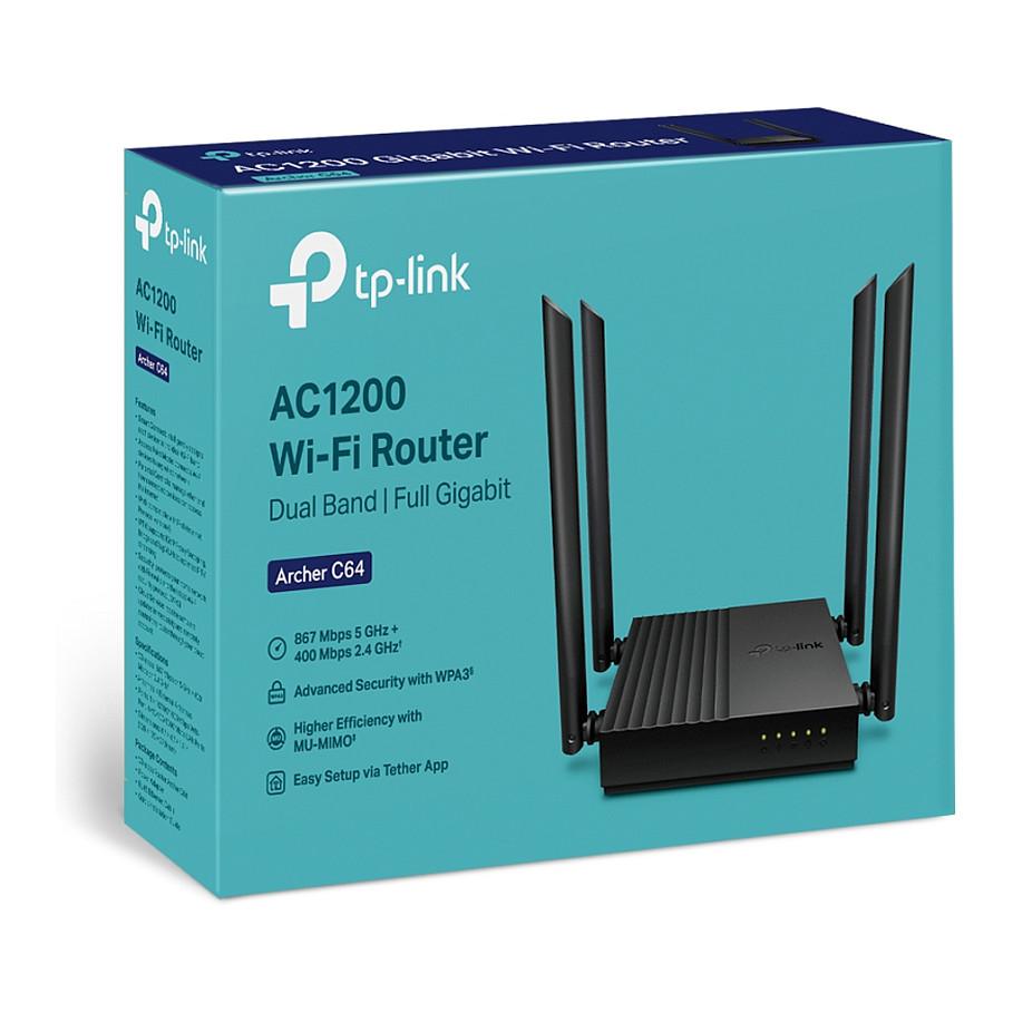 TP-Link, Archer C64, Ruter, Wi-Fi 5, AC1200, Dual-Band, 1× Gigabit WAN + 4× Gigabit LAN, MU-MIMO, EasyMesh, Zezë - 4