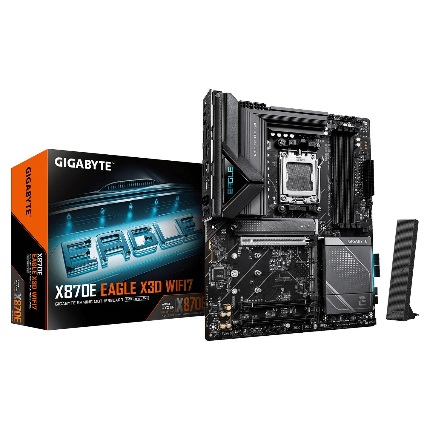 Pllakë Amë Gigabyte X870E EAGLE X3D WIFI7 / AMD AM5 / DDR5 / ATX / Wi-Fi 7 / 5GbE LAN