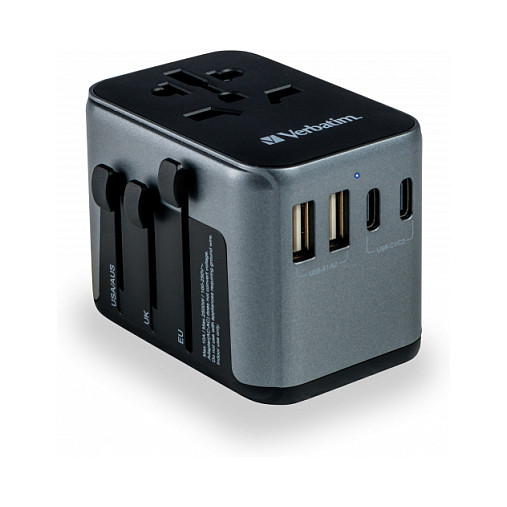 Adapter Verbatim Universal Travel Adapter UTA‑03 / USB‑A / USB‑C - 6