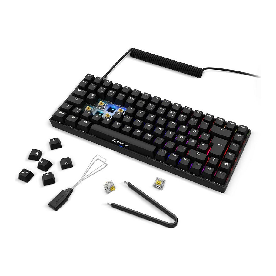 Tastierë Gaming Sharkoon SGK50 S3 PBT Gateron G Pro 3.0 Yellow Wired / QWERTZ / German Language - Zezë - 7