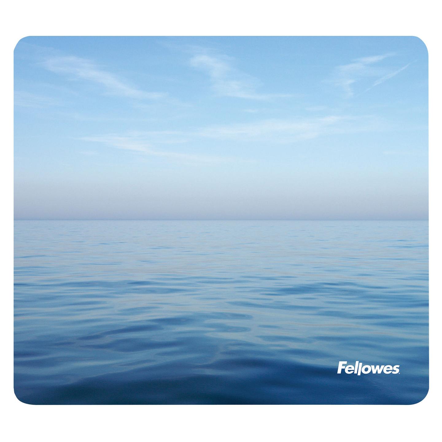 Mauspad Fellowes Earth Series / 5903901 / 228 × 203 mm / Material i ricikluar / Bazë kundër rrëshqitjes / Motiv Oqean – Blu