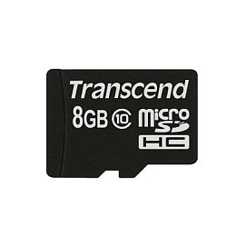 Kartë Memorie SD CARD 8GB Transcend Premium MicroSDHC 10MB/s - 1