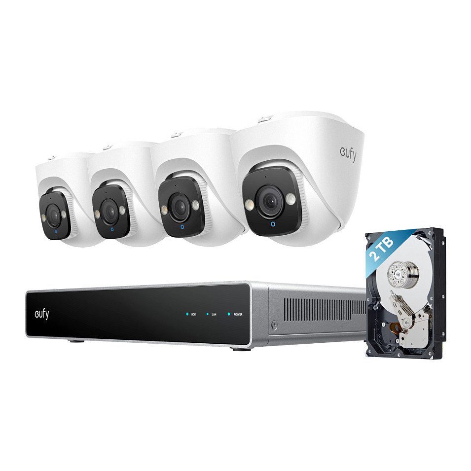 Kamerë Sigurie IP CCTV eufy E41 / NVR / 8 Kanale / 4K / HDD 2TB - Zezë/Gri/Bardhë