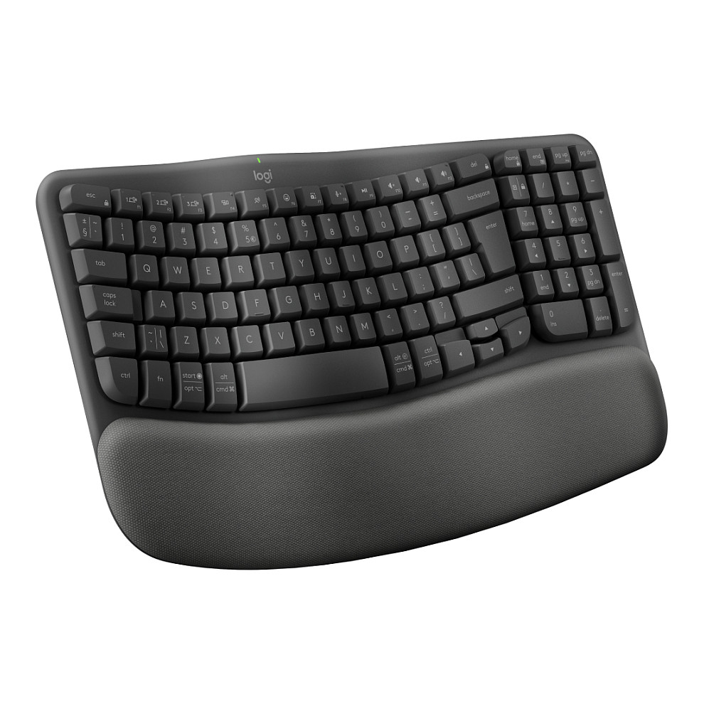 Tastierë Pa kabllo Logitech ERGO Wave Keys / Full-Size / Ergonomike / Membrane / Bluetooth + 2.4 GHz / QWERTY US - Zezë - 2