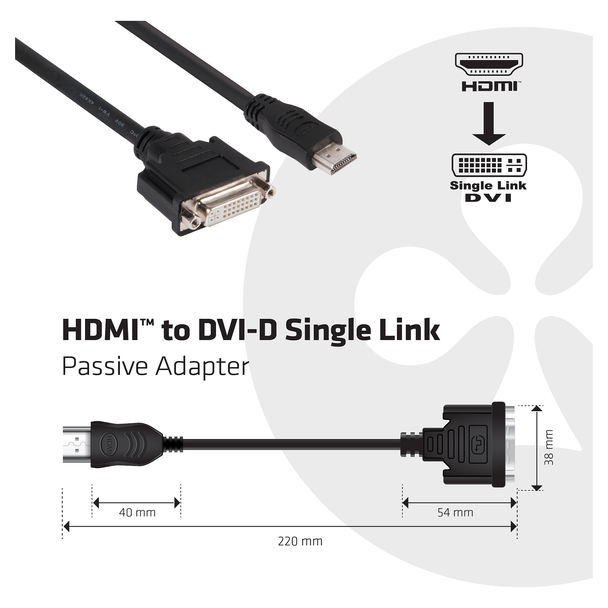 Adapter HDMI Club3D / HDMI → DVI / St/Bu - 2