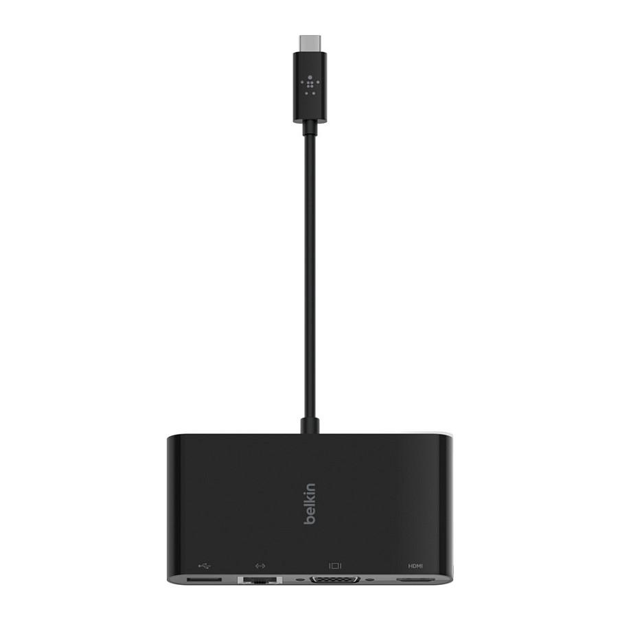 Adapter USB-C Belkin, Gigabit Ethernet, HDMI, VGA, USB-A - Zezë