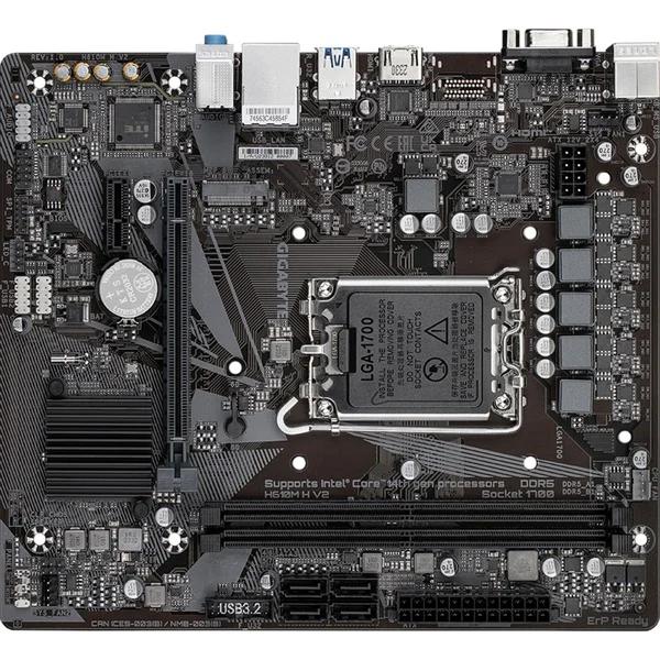 Pllakë Amë Gigabyte H610M H V2, LGA1700, H610, DDR5, Micro ATX, D-Sub, HDMI, GbE LAN  - 2