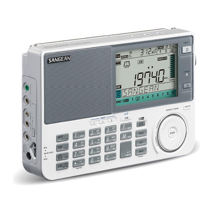 Radio portative Sangean ATS-909X2, AM, FM, LW, SW, ekran LCD, dalje kufjesh 3.5 mm - Bardhë - 3