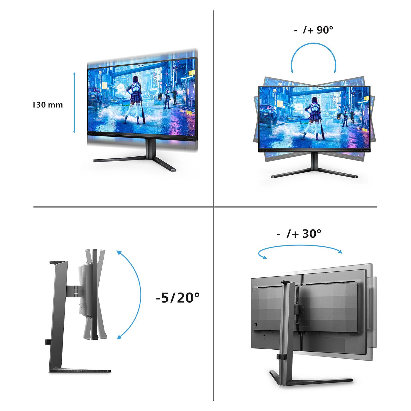 Monitor Gaming Philips Evnia 5000 25M2N5200U/00 / 24.5" / Full HD LCD / 240Hz / 1ms / HDMI+DP+USB - Gri - 13