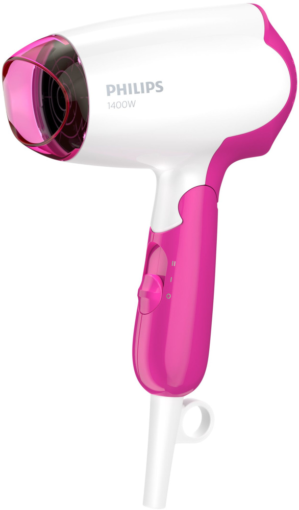 Tharëse flokësh Philips DryCare Essential BHD003/00 / 1400W / 2 Kombinime Shpejtësi-Nxehtësi / Dorezë e Palosshme / Koncentrator – Bardhë/Rozë