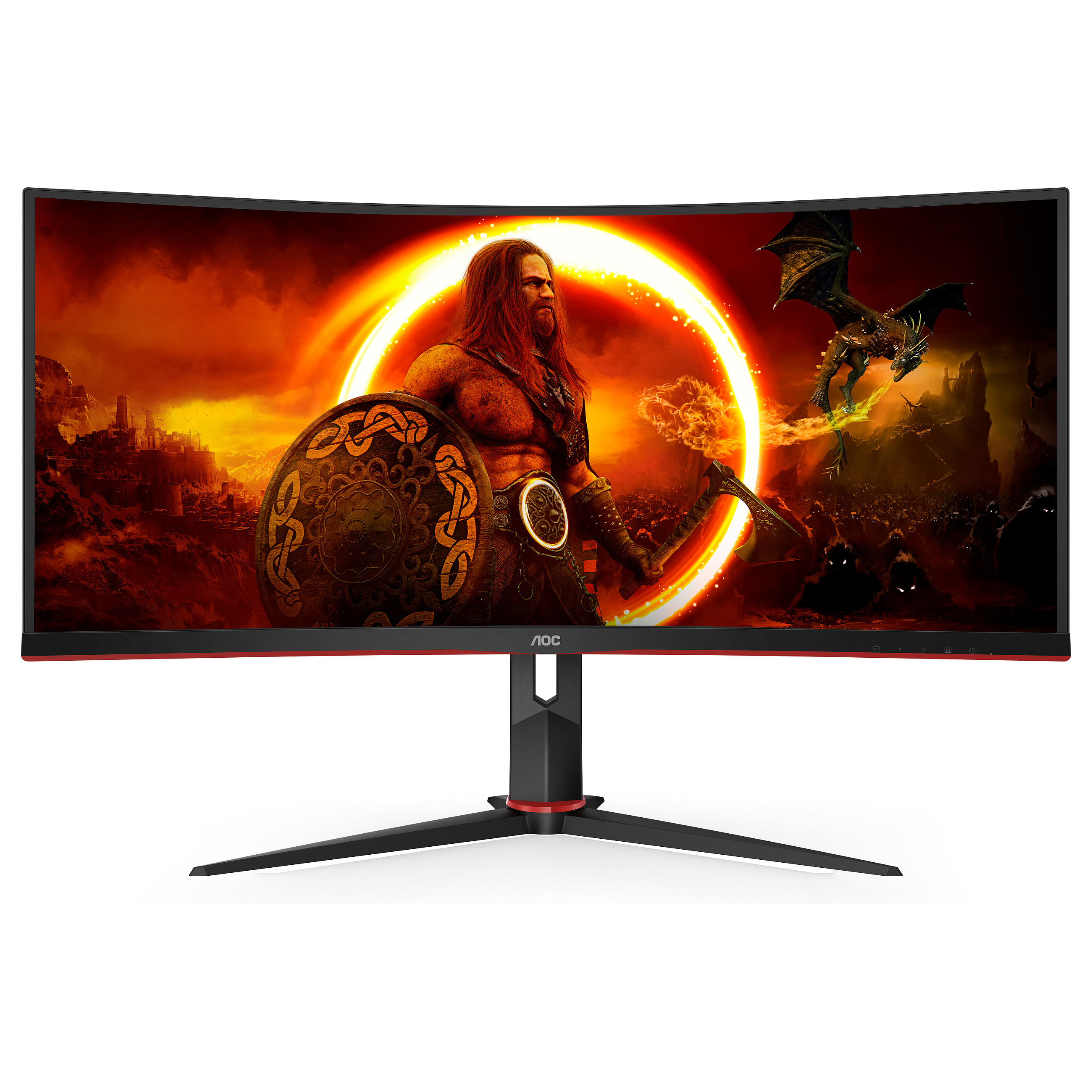 Monitor Gaming AOC CU34G2XP/BK / 34"/ UltraWide Quad HD VA / LED / Curved / 180Hz / 1ms / USB+HDMI+DP - Zezë - 2