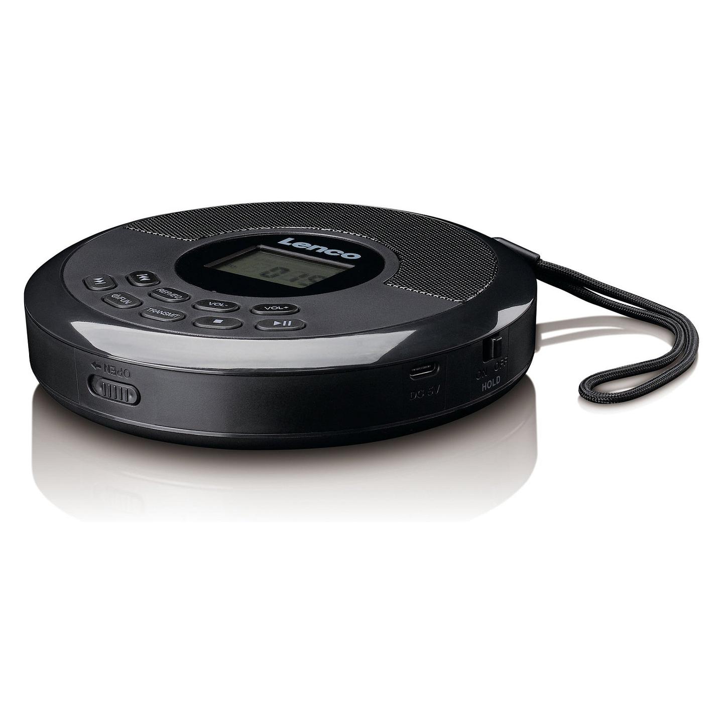 CD Player portativ Lenco CD-340BK, DAB+, FM, Memorie kundër goditjeve 40 s, Ekran LCD, Dalje për kufje 3,5 mm, Bluetooth - Zezë - 4