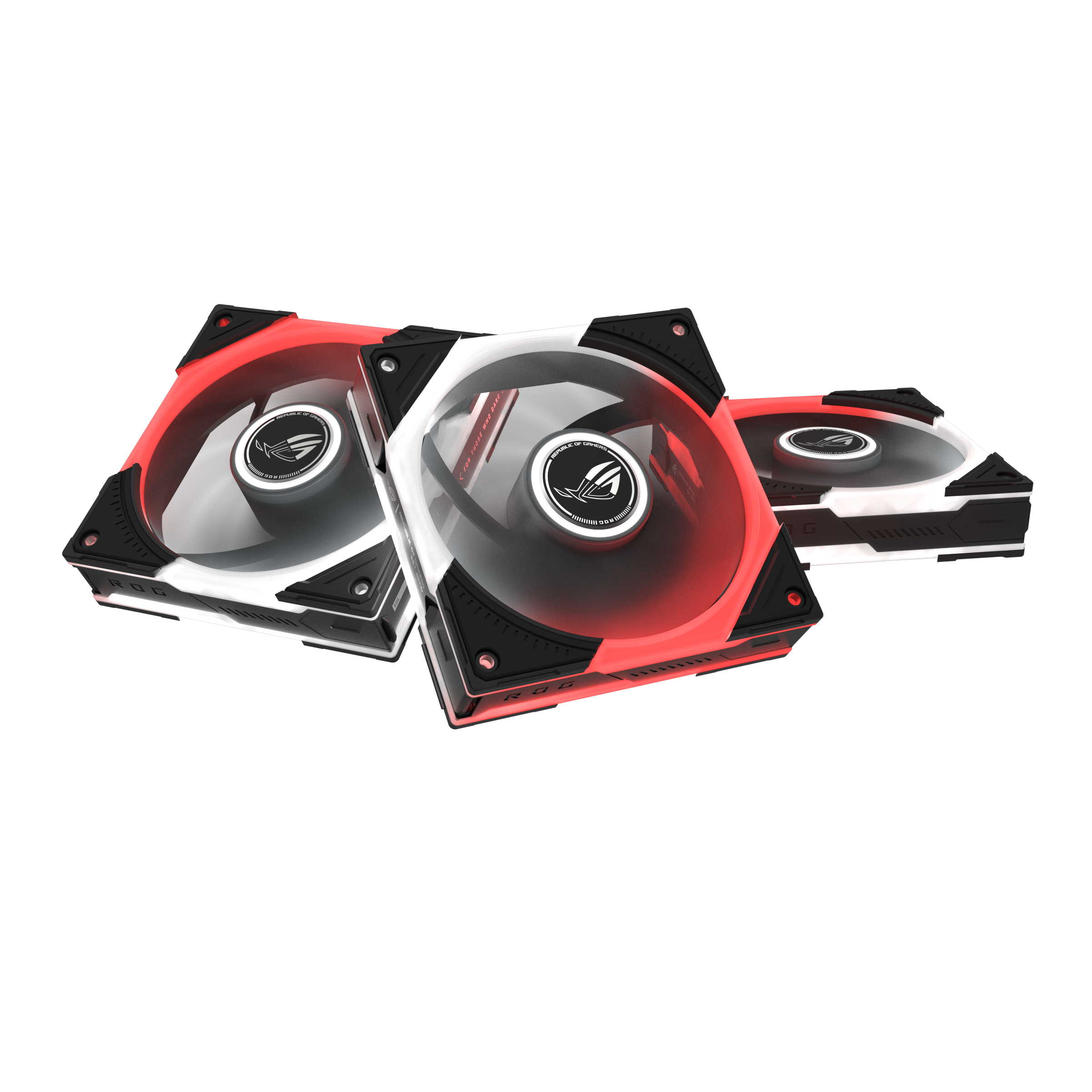 Ftohës për Kasë ASUS ROG Eurux GR120 ARGB Reverse / 120mm / 30mm / PWM / 2200 RPM / 70 CFM / ARGB / 3-Pack / ROG Hub – Zezë/Kuqe/Bardhë
