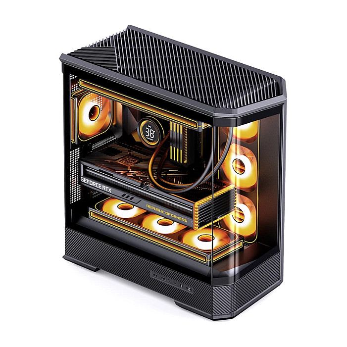 Kasë PC Jonsbo D400 / Midi Tower / ATX / Tempered Glass - Zezë - 6