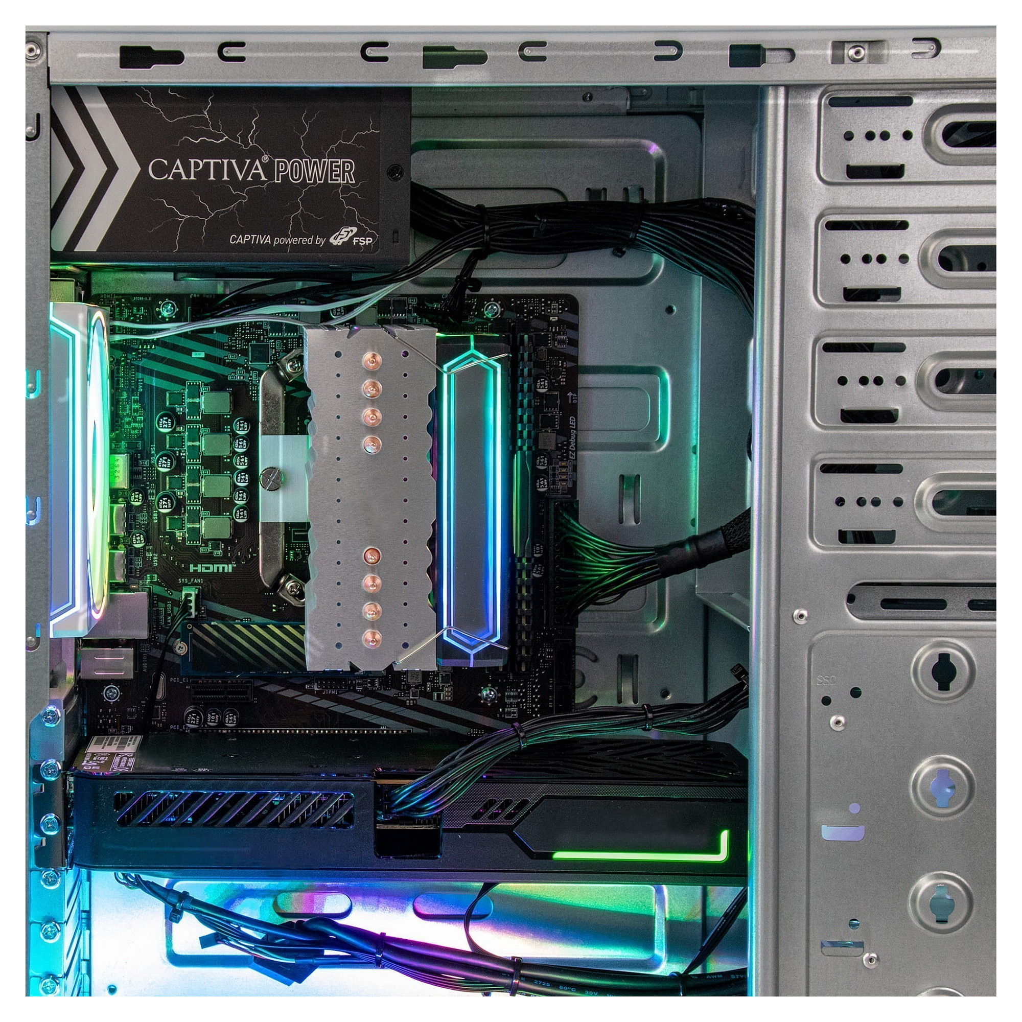 Kompjuter Gaming Captiva Advanced R98-608 / Ryzen 7 5700X / 32GB RAM / 1TB SSD / RTX 5060 - Bardhë - 8
