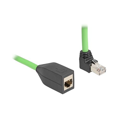 Kabllo për Rrjet DeLOCK 80884, RJ45 mashkull 90° në RJ45 femër, Cat.6A, SF/UTP, 2 m - Gjelbër