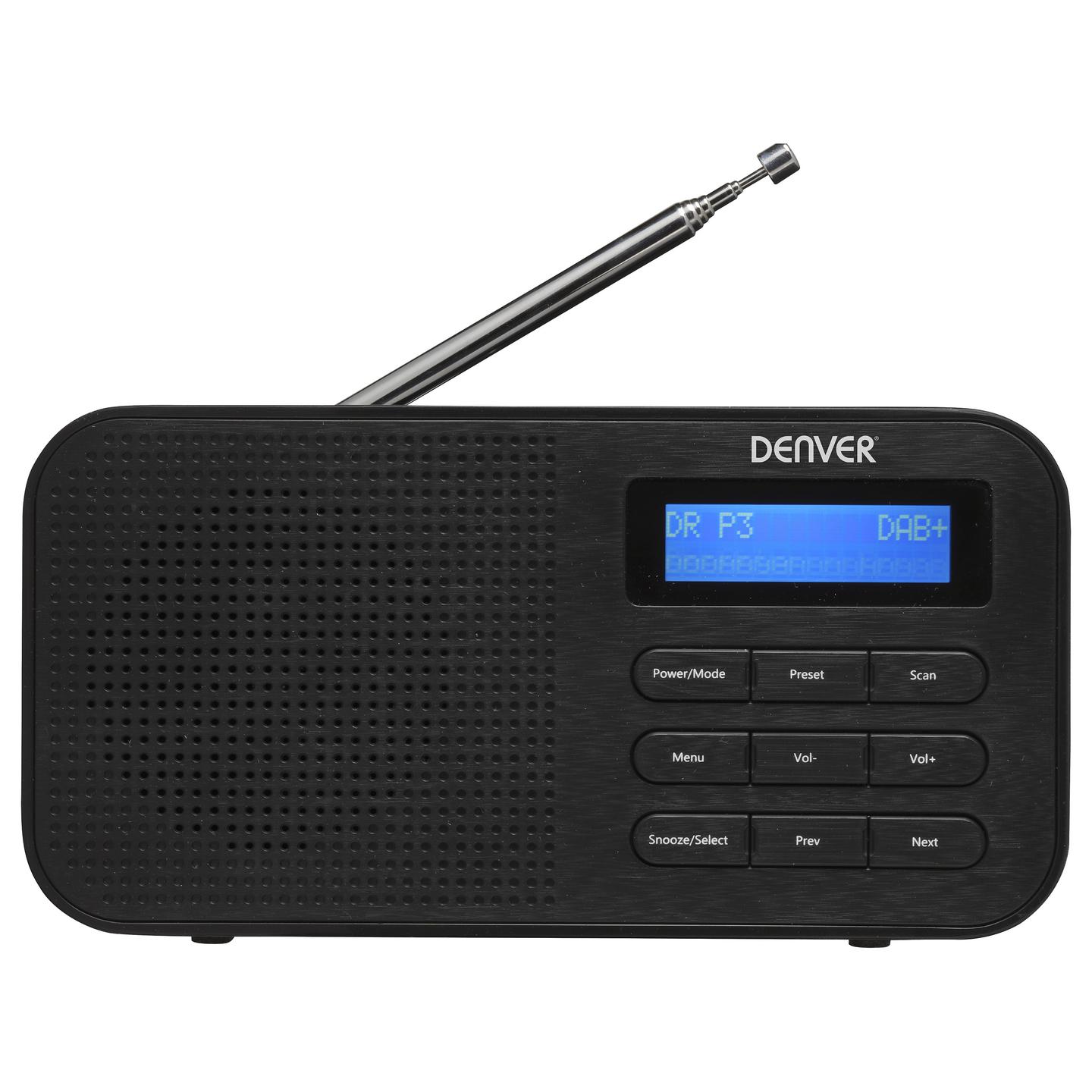 Radio portative Denver DAB-42, DAB+, FM, 1 W RMS, Ekran LCD, Dalje për Kufje 3,5 mm, Antenë e jashtme - Zezë