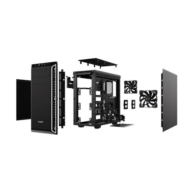 Kasë PC be quiet! Pure Base 600 / Midi Tower / ATX / 1x 140mm + 1x 120mm Fan / Silent - Argjend/Zezë - 3