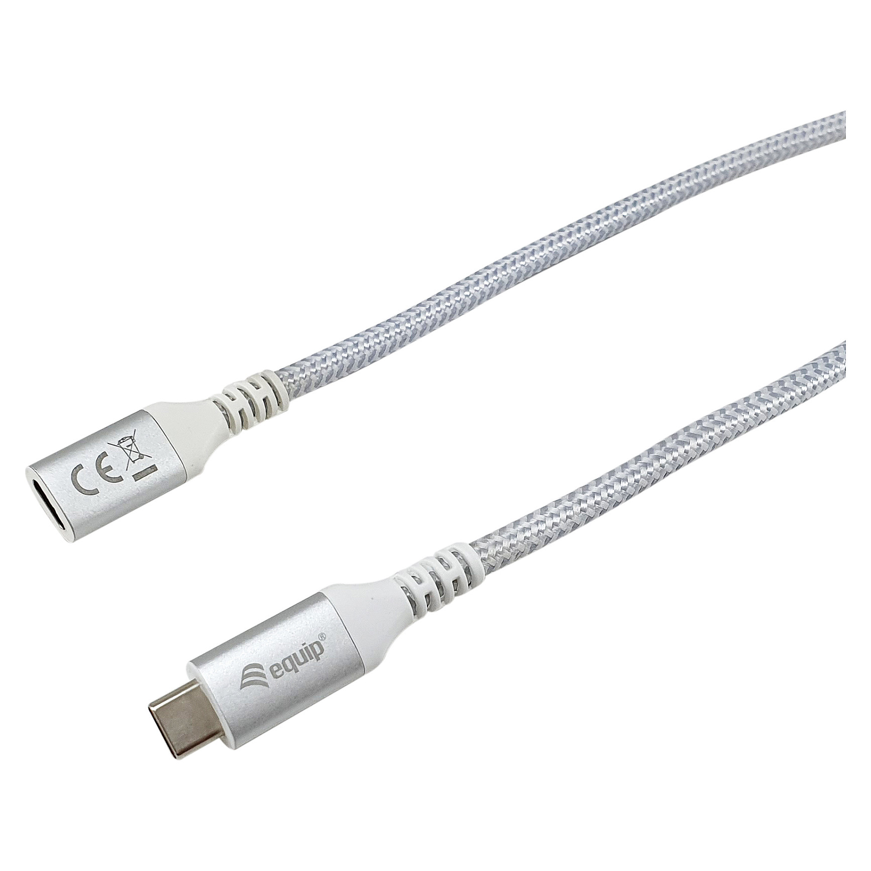 Kabllo USB / USB-C 3.2 / Equip / C–C Verl. / 1.0m / 5A / 4K60Hz - Bardhë - 2