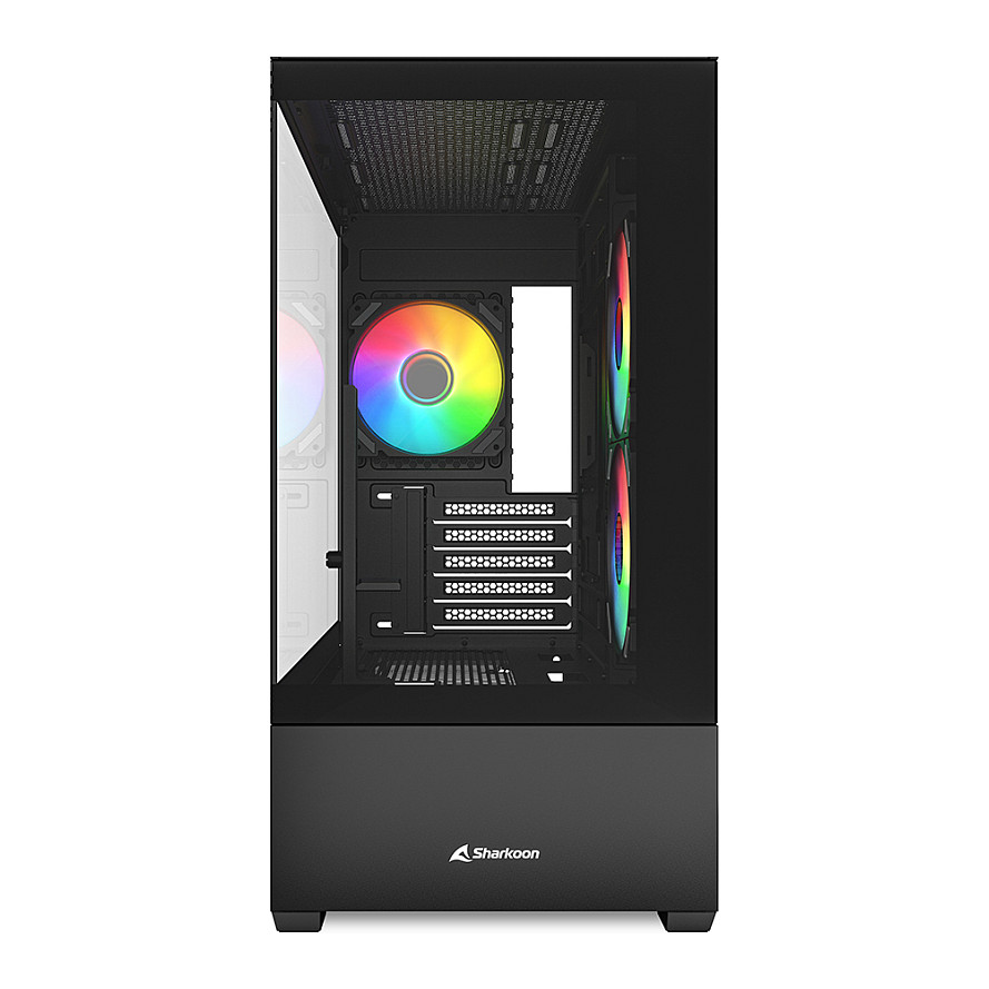 Kasë Sharkoon MK6 RGB Micro-ATX 1xGlass - Zezë - 2