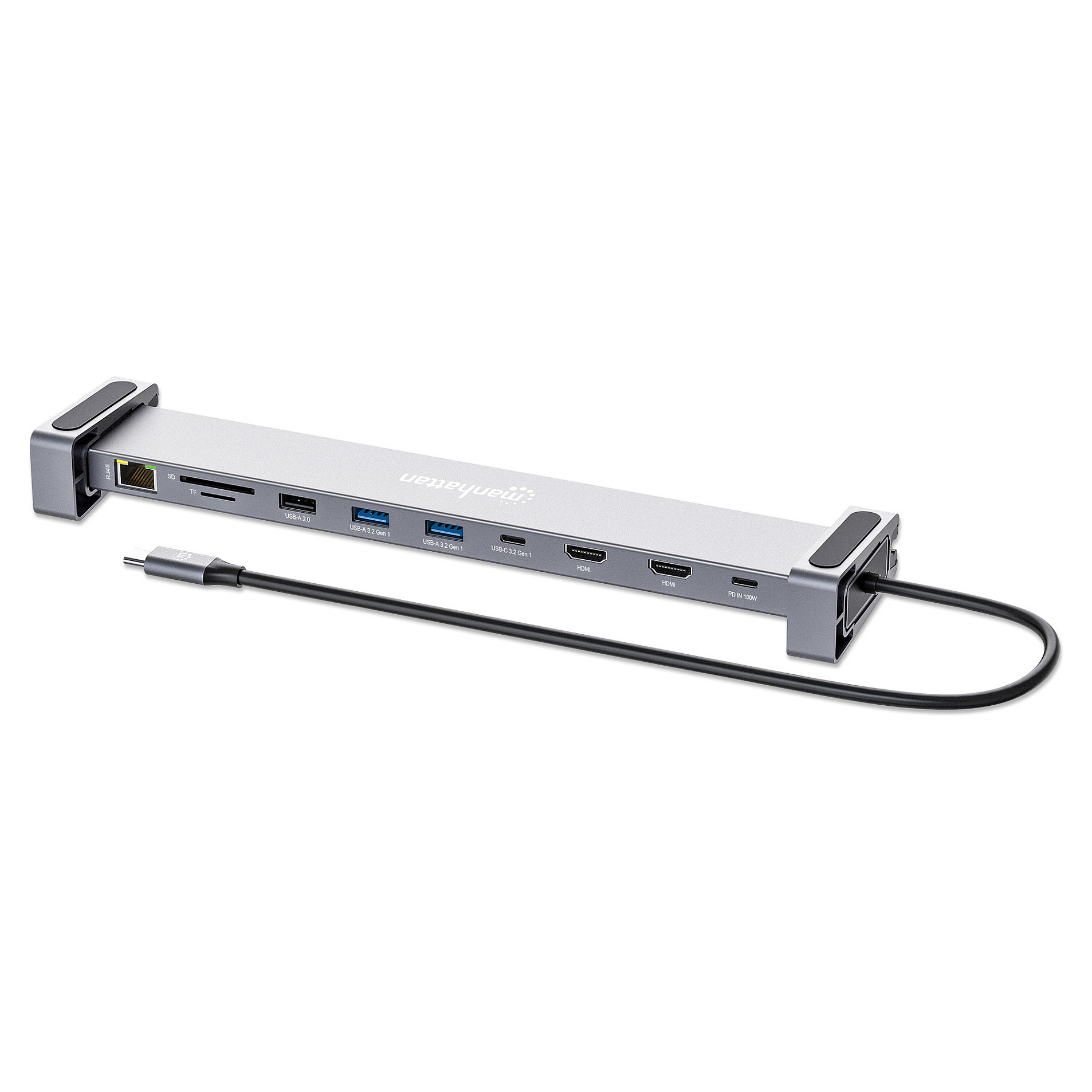 Docking station MANHATTAN / 10-in-1 / 4K / USB-C / PD / 2xHDMI - 1