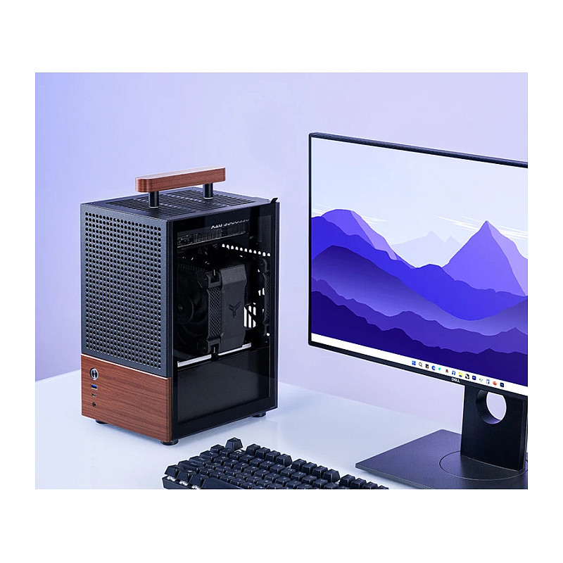 Kasë PC JONSBO T6 / Mini Tower / Mini-ITX / Tempered Glass / Wood - Zezë - 30